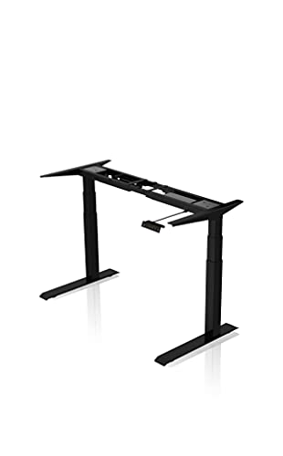 - AGIL - Elektrisch höhenverstellbarer Schreibtisch - Standing Desk in verschiedenen Farben & Größen - Ergonomischer Schreibtisch für Kinder und Erwachsene (Doppelmotor Schwarz)