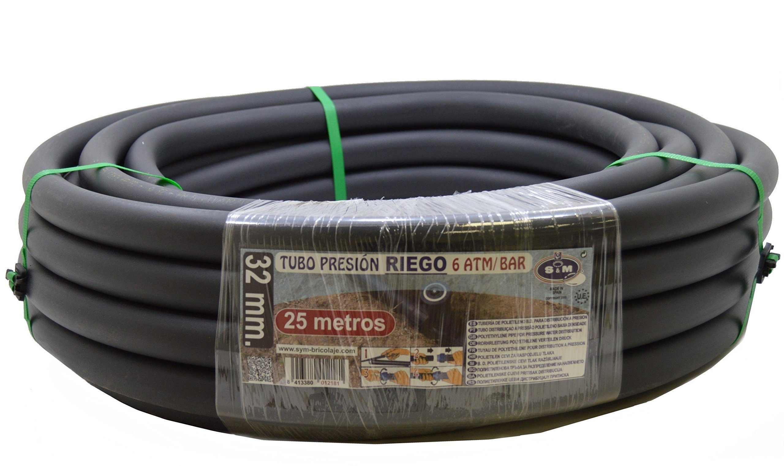 S & M 012181 – Polyethylen-Rohr, Bewässerung, 32 x 6 ATM – 25 m, schwarz