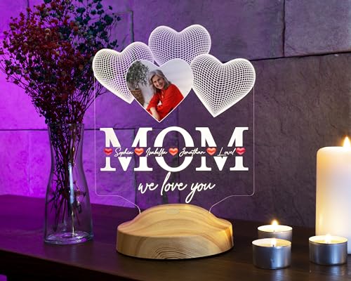 Geschenkelampe Personalisierte Geschenke Mama Lampe mit Foto - Muttertagsgeschenk, Geschenke für Mama Tochter Sohn Geschenkideen zum Muttertag