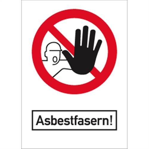 Schild Asbestfasern!, Kombischild, Alu, 500x700 mm