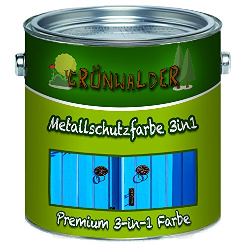 Grünwalder Metallschutzfarbe 3in1 premium Metallschutzlack 3-in-1 effektiver Schutzanstrich metallische Untergründe Eisen Stahl Aluminium Zink Metall (1 L, Anderer RAL-Farbton (Bitte RAL Wert senden))