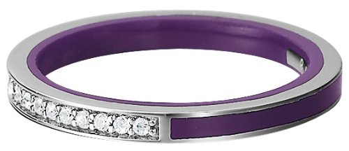 Esprit Damen-Ring 925 Sterling Silber rhodiniert Kristall Zirkonia Marin silver glam purple weiß