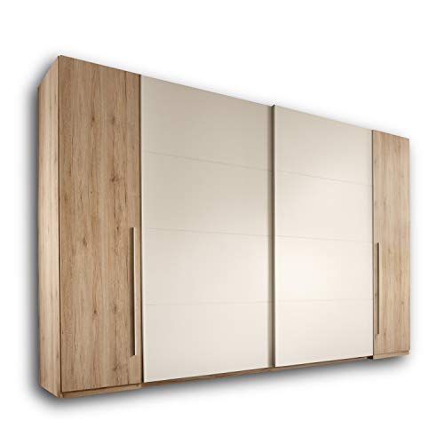 Stella Trading Match 4-türiger Kleiderschrank, Holz, weiß/beton, 61 x 315 x 225 cm