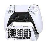 Auarte Gaming Tastatur Kabellos Kompatibel mit PS5 Wireless Controller, Mini Bluetooth Tastatur mit Lautsprecher und 3,5mm Headset Audio Buchse, 47 Tasten Kleine Chatpad Kompatibel mit Playstation 5