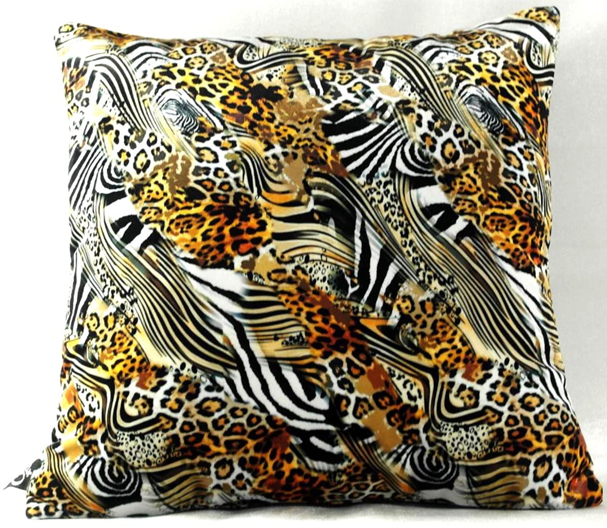 Casa Padrino Luxus Deko Kissen Nevada Leopard/Zebra 45 x 45 cm - Feinster Samtstoff - Wohnzimmer Kissen