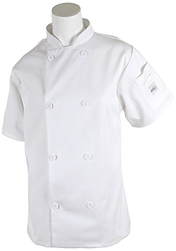 Mercer Culinary M60023WHXS Millennia Women's Short Sleeve Cook Jacket with Traditional Buttons, X-Small, White by Mercer Culinary