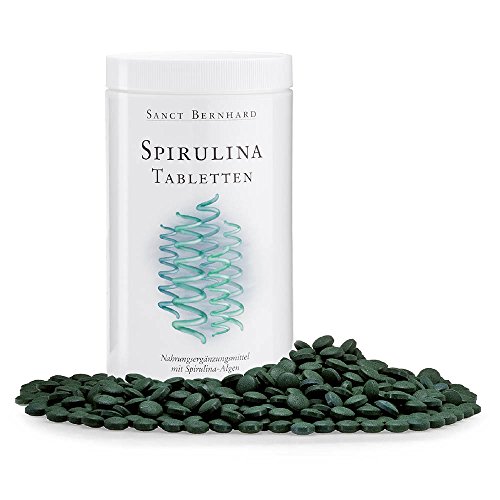 Sanct Bernhard Spirulina-Tabletten, 400 mg Spirulina platensis, große Sparpackung mit 1350 Tabletten