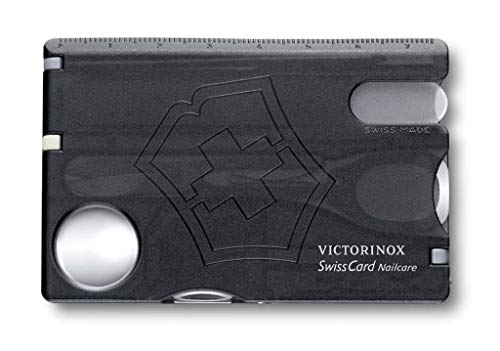 Victorinox Taschenmesser Swiss Card (Nailcare, 13 Funktionen, Nagelfeile, Schere) schwarz transparent