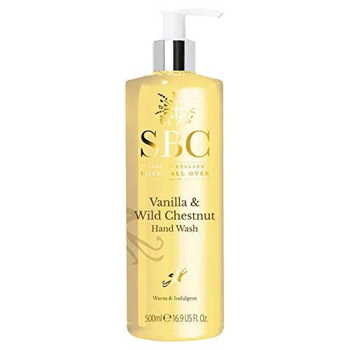 SBC Skincare - Handseife mit Vanille und Wildkastanie - 500 ml - Reinigt Unreinheiten und Revitalisiert die Haut - Bewahrt die Feuchtigkeit - Feuchtigkeitsgel - Vanilla & Wild Chestnut Hand Wash