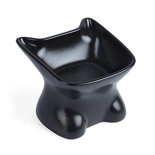 HundebedarfHundebedarfPet Ceramic Bowl Nette Cartoon Trinker Feeder Hund Katze Fütterung Spender Behälter Pet Wasser Feeder-Schwarz