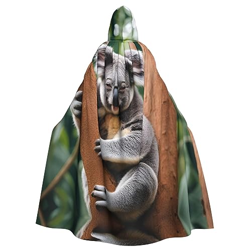 SSIMOO Hugging Tree Koala Erwachsene Kapuzenumhang Unisex Halloween Kostüm Party Umhang Geeignet für Cosplay Karneval