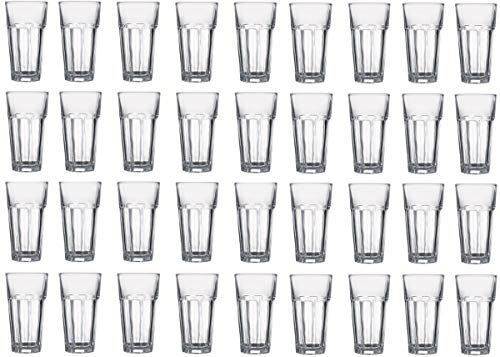 TAMLED Longdrinkglas 0,36 l im Set zu 36 Stück Caipirinha Cocktail Wasser Groß Trinkglas spülmaschinenfest stapelbar