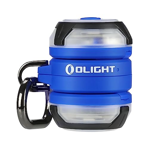 OLIGHT Gober kit LED Blinklicht Schulranzen wiederaufladbar Sicherheitslicht mit 4 Modi und 4 Farben, IPX4 und 1m Fallschutz 40g Reflektoren Schulranzen Blinklicht für Kinder Wandern Radfahren (Blau)