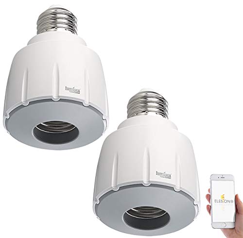 Luminea Home Control Leuchtmitteladapter: 2er-Set WLAN-E27-Lampenfassung, für Amazon Alexa & Google Assistant (Glühbirnenfassungen)