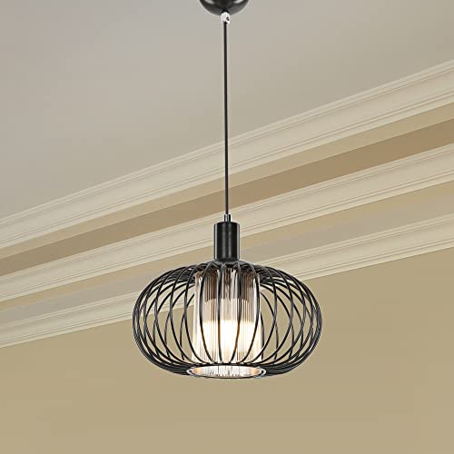 lux.pro Hängelampe Batley Pendelleuchte Schwarz 1 x E27 Küchenlampe Wohnzimmerlampe hängend