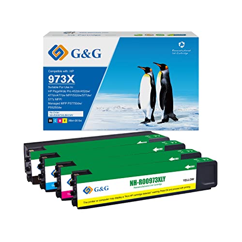 G&G 973 XL Druckerpatronen Kompatible für HP 973X 973 XL für HP PageWide Pro 477dw 477dwt 477dn 452dw 452dwt 452dn 552dw 577dw 577z Managed MFP P57750dw P55250dw