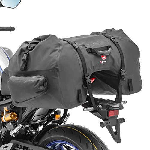 Bagtecs - wasserdichte Motorrad Hecktasche Gepäck-Tasche Motorradgepäck kompatibel für sozius hinten schwarz
