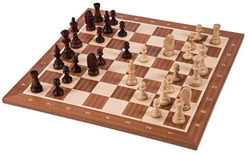 Square - Pro Schach Set Nr. 5 - Europa - Schachbrett + Schachfiguren Staunton 5 - Schachspiel aus Holz