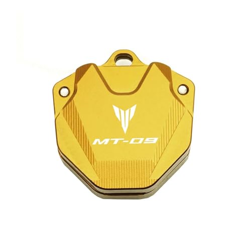 LOFIRY Motorrad-Schlüsselgehäuse Für Y-AMAHA MT07 MT09 MT 07 09 2013-2019 2021 2022 Neues Motorrad CNC-Zubehör Schlüsselhülle Hülle Shell & Stickerei Abzeichen Schlüsselanhänger (Color : MT09 Gold)