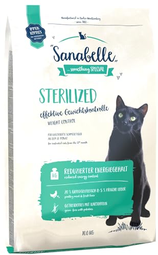 Sanabelle Sterilized | Katzentrockenfutter mit vermindertem Energiegehalt für übergewichtige & kastrierte Katzen | 6 x 400 g
