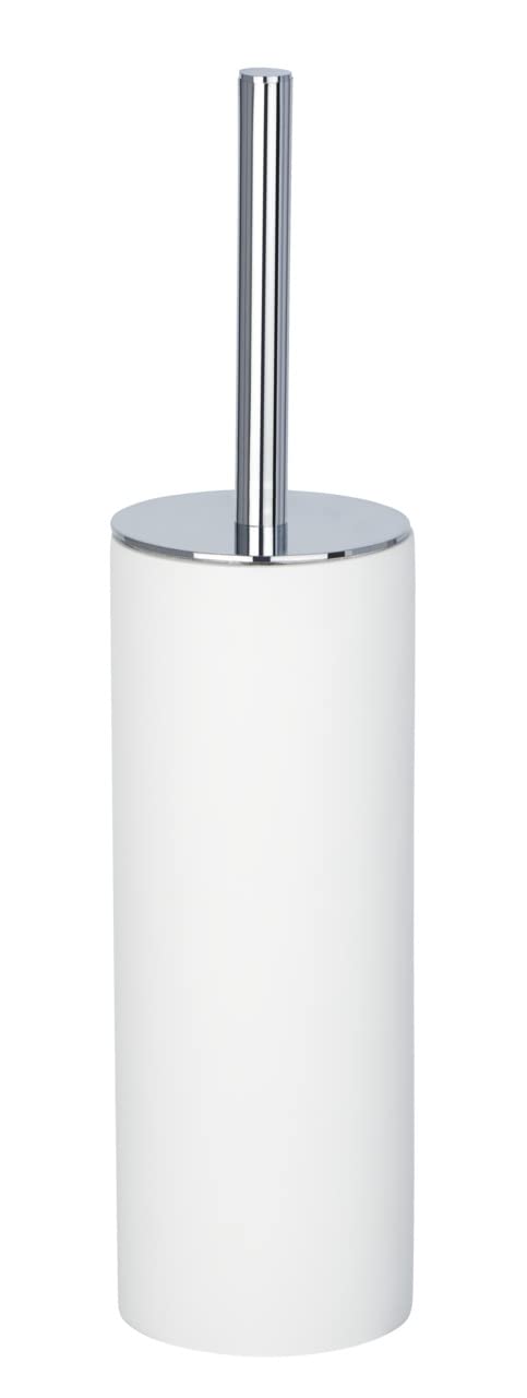 WENKO WC-Garnitur Ida Weiß - geschlossener WC-Bürstenhalter, Polyresin, 9 x 37.5 x 9 cm, Weiß