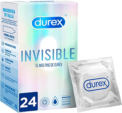 Durex Invisible Kondome – Kondome extra dünn für intensives Empfinden beim gemeinsamen Liebesspiel (Extra Lubricated, 24 Stück)