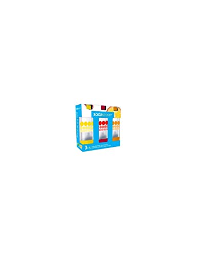 Sodastream 4042300330 PET-Flaschen 1L Fruchtdekorationen Sonderedition (Zitrone/Erdbeere/Ananas), Kunststoff, 3er Pack