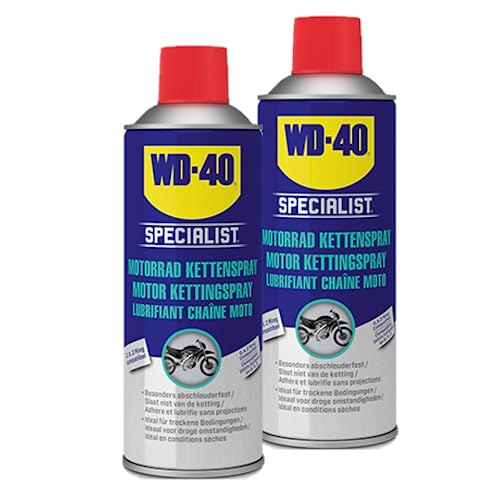 WD-40 Specialist Motorrad Kettenspray 2x400ml, Ketten Öl, Ketten Pflege