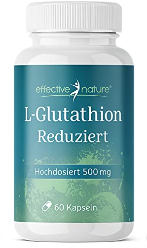 L-Glutathion - Hochdosiert und reduziert, 500 mg L-Glutathion pro Tag, Vegan und 100% rein, 60 Kapseln