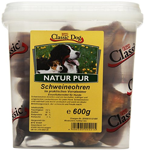 Classic Dog Schweineohren im Eimer, 1er Pack (1 x 600 g)