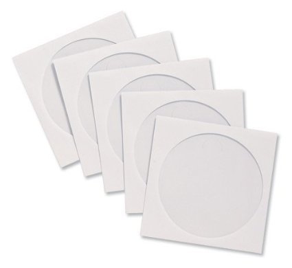 DragonTrading® Papierhüllen für CD/DVD/Blu-ray, mit Sichtfenster, Weiß, 300 Stück