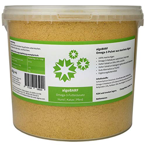algoBarf - Omega-3 Algen für Hunde Pferde Katze Barf vollwertiges natürliches Pulver mit Vitaminen & Mineralstoffen Futterzusatz (2kg)