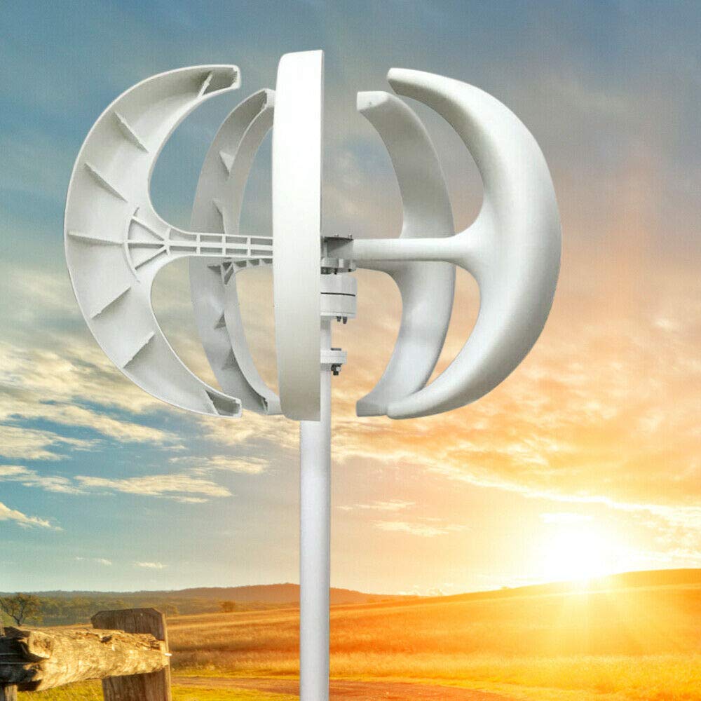 12V 600W Wind Turbine Generator Windkraftanlage Windräder Vertikale Lantern Windgenerator Weiß mit Controller
