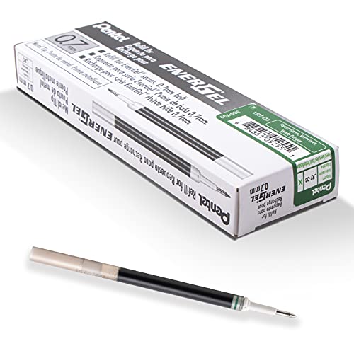 Pentel LR7-D3X Nachfüllmine für EnerGel-Stifte 0.7 ball = 0,35 mm Strichstärke, 12 Stück, waldgrün (1er Pack)