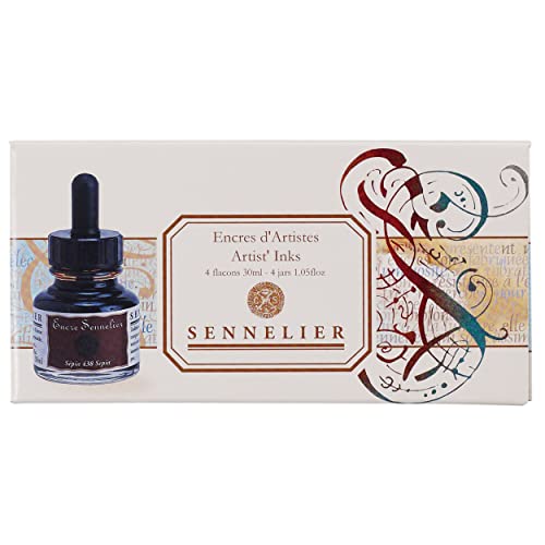 Sennelieir Artists Ink Set Of 4 Colors by Sennelier