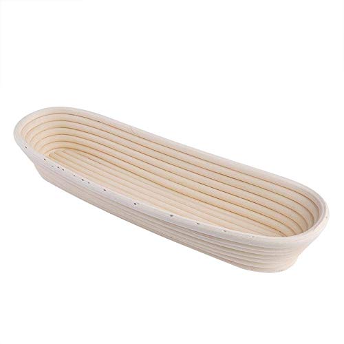 Suneast Brot Teig Gärkörbchen Baguette Ideale Gärkorb Brotform aus Natürlichem Peddigrohr Proof Korb - 43X9X5.5cm