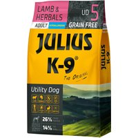 Julius K-9 Arbeitshund Erwachsenen Lamm & Kräuter getreidefreies, glutenfreies Hunde-Trockenfutter, 1er Pack (1 x 10 kg)