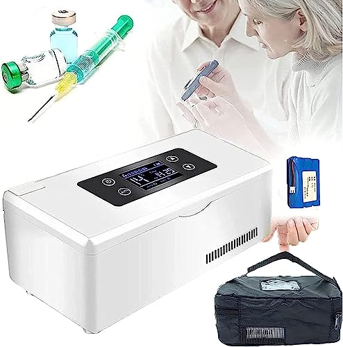 XENITE Portable Insulin Cool Box, Small Car Refrigerator, Mini Insulin Cool Box, 2C-8℃ Temperature Control, for Home, Car, Travel, Camping, No Battery