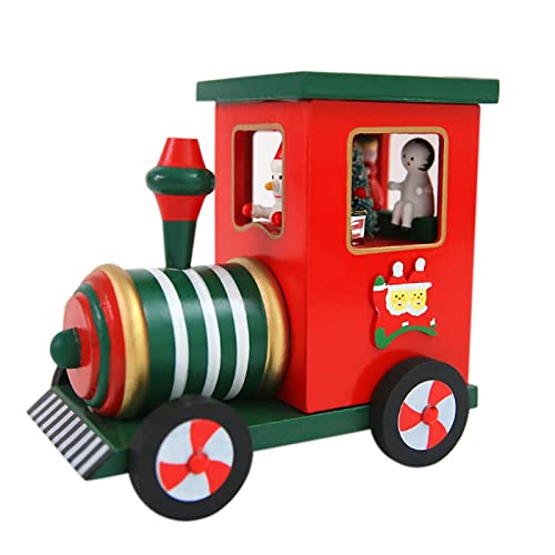 INEOUT Weihnachten Hirsch LKW Lokomotive Spieluhr Geschenk Desktop Ornamente Dekoration Weihnachten Elektrische Spielzeug Puppe Hause (Color : A)