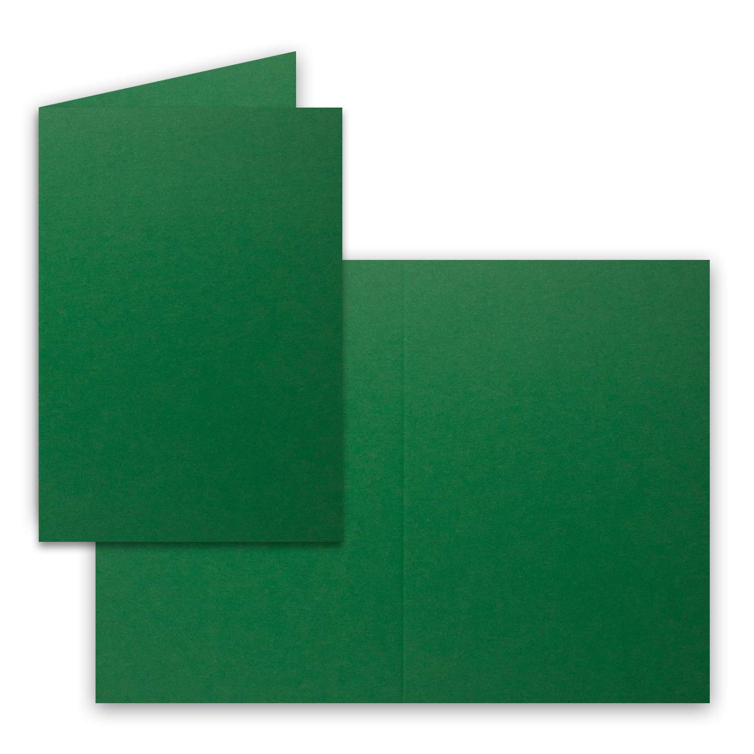 100x Falt-Karten DIN A6 in Dunkel-Grün - Blanko - Doppel-Karten - 220 g/m²