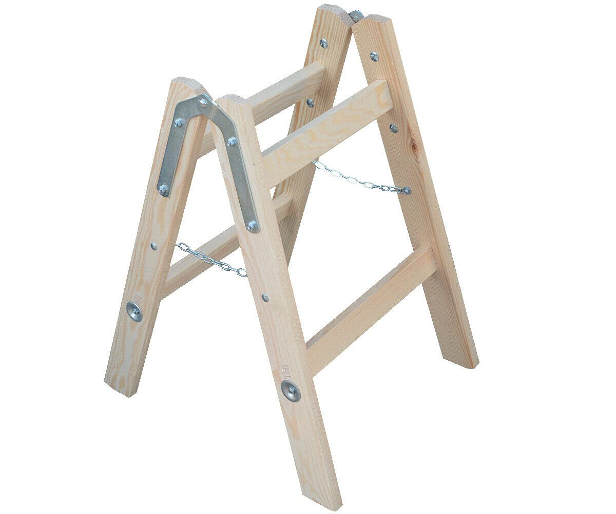 Systafex® Leiter Doppelstufenleiter Stehleiter Trittleiter Klappleiter Klapphocker Holzleiter 2x2 Stufen Höhe 0,65m Trittstufe