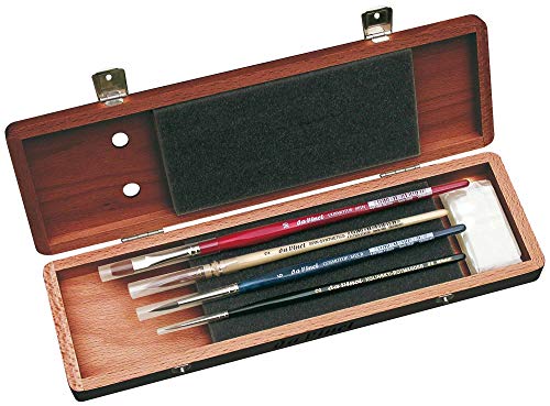 DA VINCI 5280 Serie Wasser Farbe Pinsel-Set, Holz, braun, schwarz/rot, 30 x 30 x 30 cm