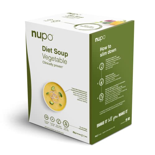 NUPO Diet Soup Vegetable – Premium Diät-Suppe zum Abnehmen I Kompletter Mahlzeitersatz zum Abnehmen I 12 Portionen I Very low calorie diet, glutenfrei, GMO frei