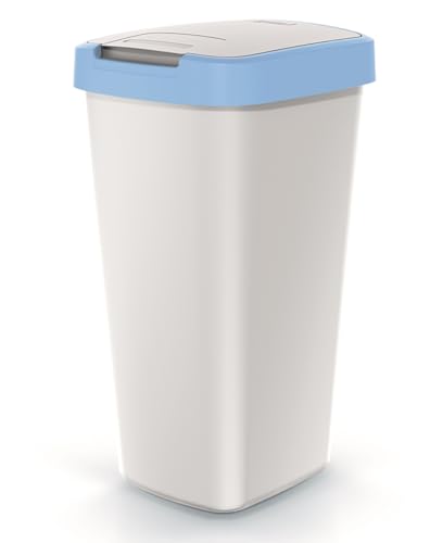 Mülleimer Müllbehälter Abfalleimer Biomülleimer Aschgrau mit Deckel Abfallsammler Mülltonne Papierkorb Schwingeimer (Blau, 45L)
