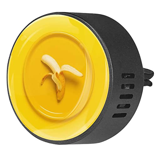Quniao Banana 2 Stück Custom Car Aromatherapy Air Freshener Diffusor Auto Fragrance Diffuser Locket Car Diffuser Vent Clip Apply for Car, Office, Kitchen