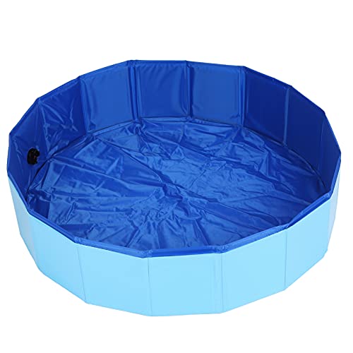 Sren Haustier-Schwimmbecken, Haustier-Badewanne, Kunststoff, für den Innen- und Außenbereich, Blau, faltbar, für Dusche (Blau, 80 x 20 cm)
