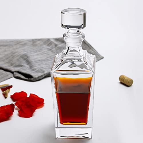 BAWAQAF Whiskykaraffe, Likör-Dekanter, Dekanter für Alkohol, Kristallkaraffe, für Whiskey, Bourbon-Dekanter, Scotch-Dekanter und Likör
