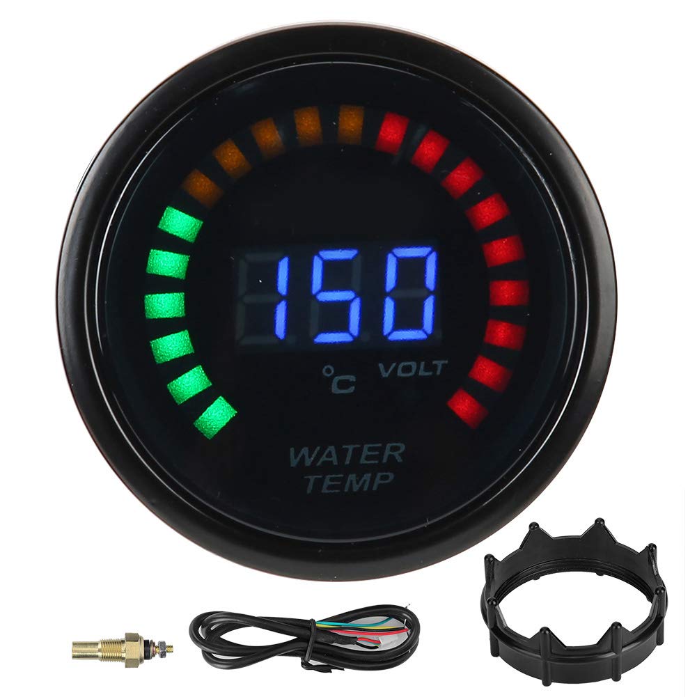 52mm/2.0in Temperaturanzeige Digitale ABS LED Wasserkühlmitteltemperaturanzeige Temperaturanzeige mit Sensor 20-150 ° C für 12V Auto