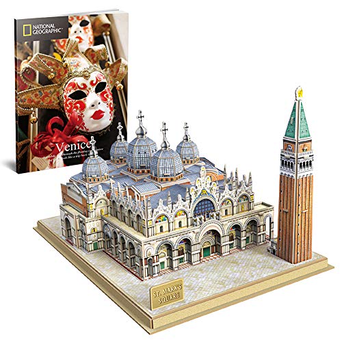 CubicFun National Geographic 3D Puzzle Italien Venedig St.Mark's Square Cathedral Puzzle mit Booklet Travel Souvenir Geschenk für Erwachsene und Kinder, 107 Stück