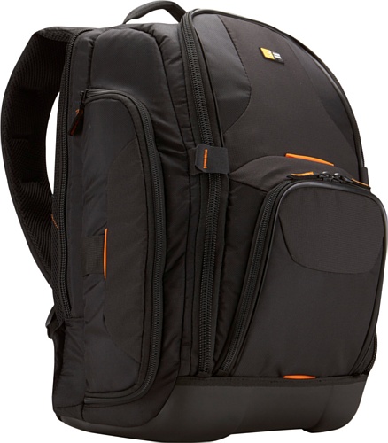Case Logic SLRC206 SLR Camera Backpack L Kamerarucksack inkl. Notebookfach & Hartschalenboden (für Spiegelreflex) schwarz/orange